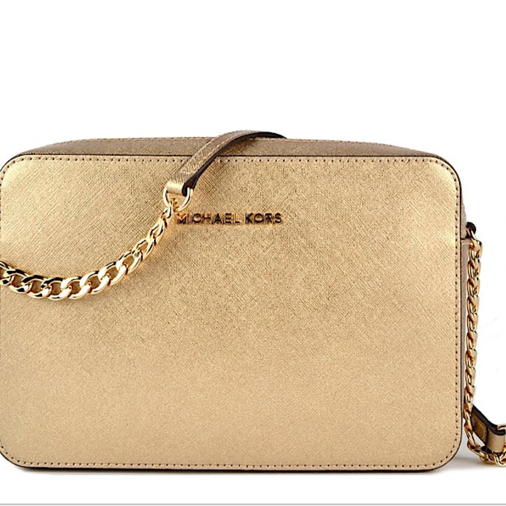 Michael Kors Jet Set Gold Crossbody Purse